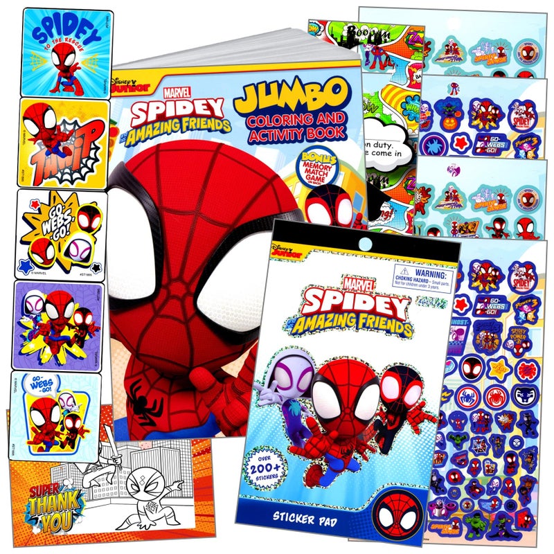Bendon Spidey and His Amazing Friends Stickers Bundle Includes Spidey Stickers, Reward Stickers, Superhero Door Hanger, and More - Image 1